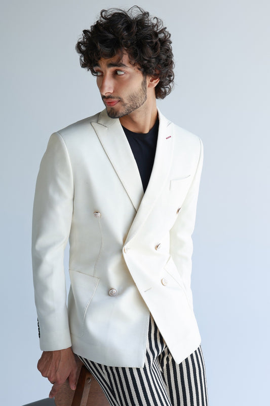 OFF-WHITE DOUBLE-BREASTED SUIT