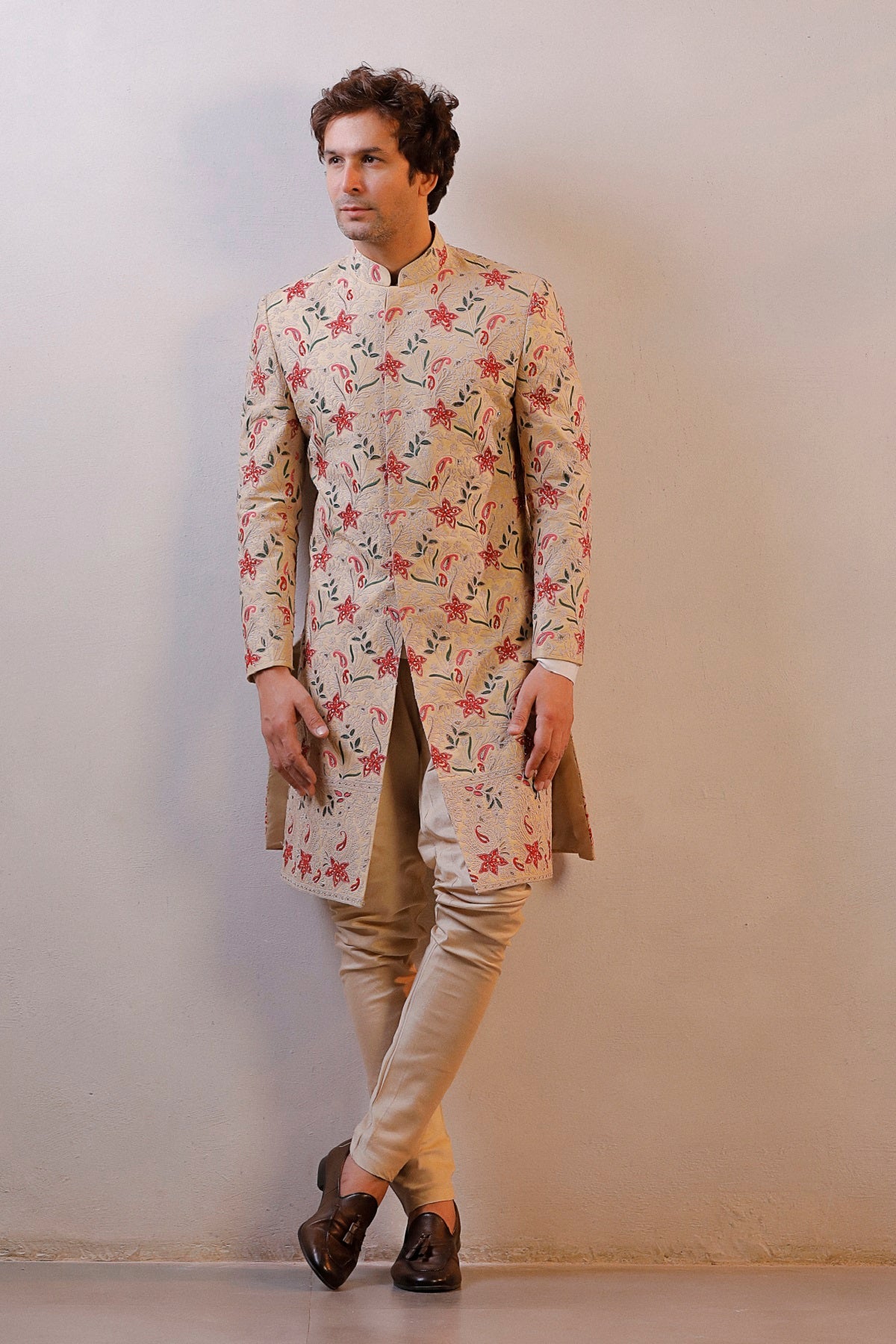 GOLDEN HAND EMBORIDERED SHERWANI SET