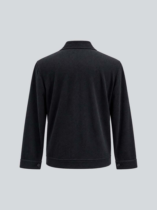 Navy Corduroy Embroidered Jacket