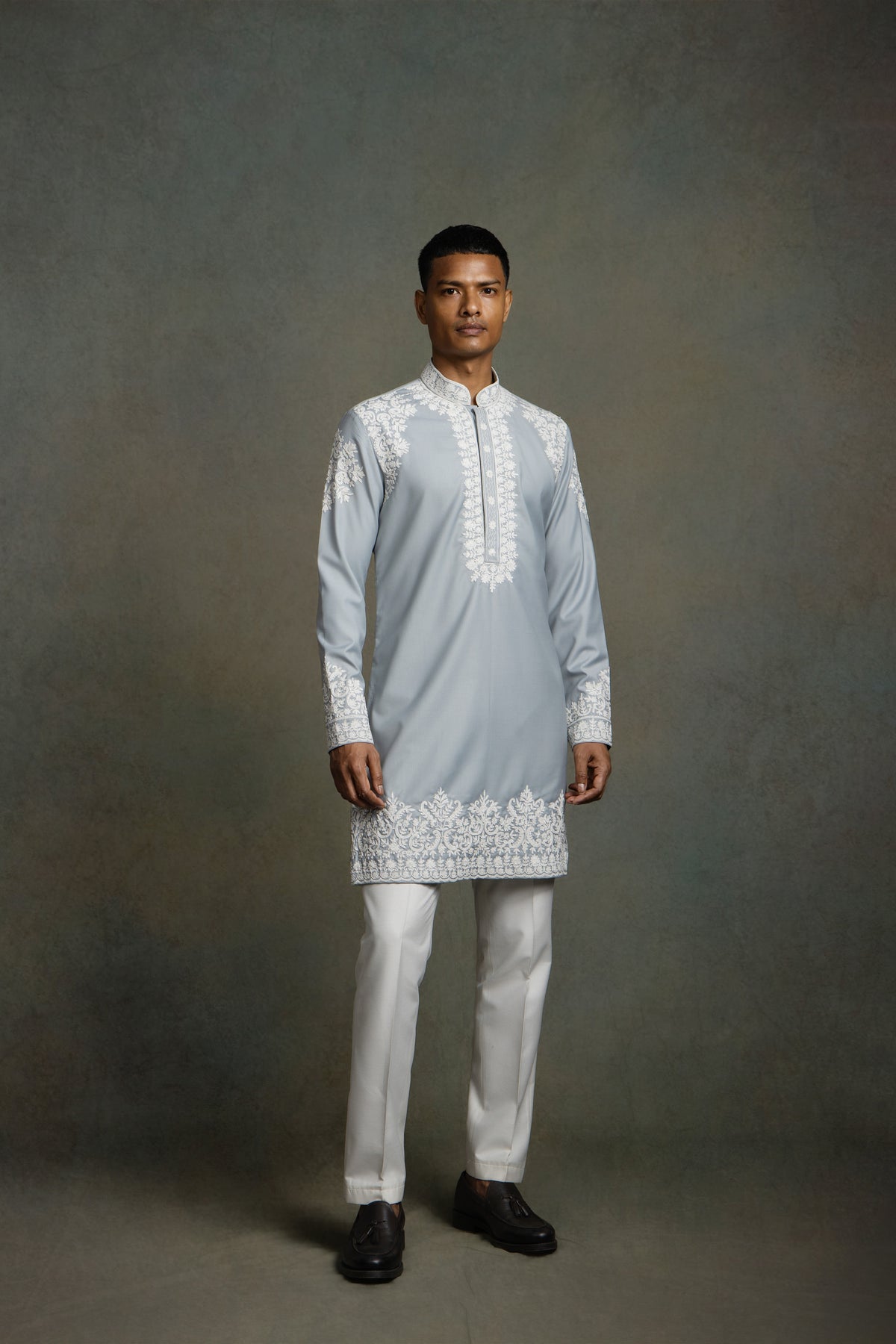 POWDER BLUE EMBROIDERY KURTA SET