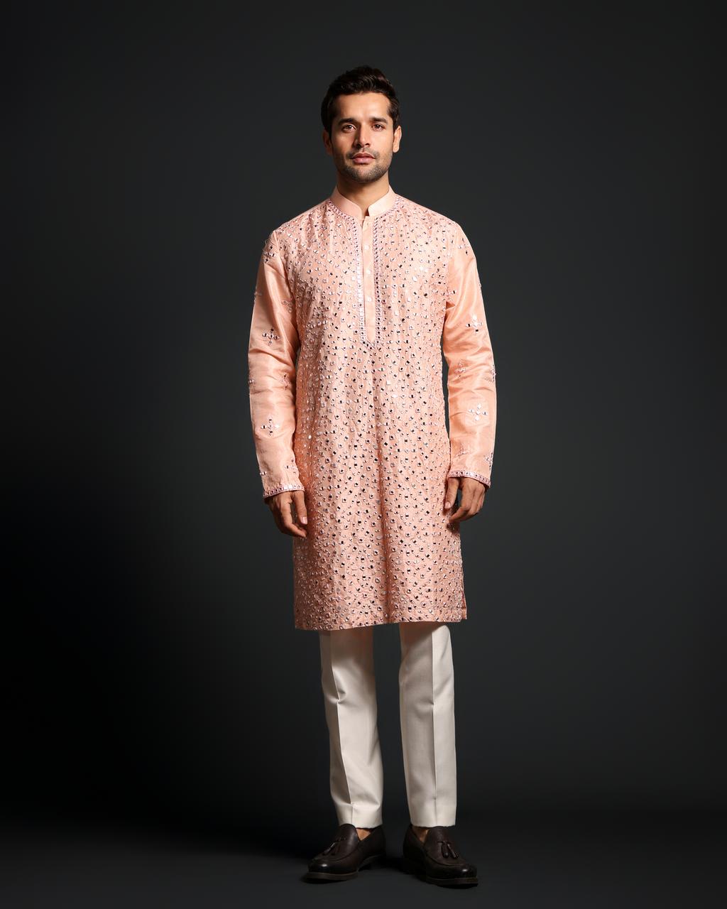 ROSE PINK MIRROR KURTA SET