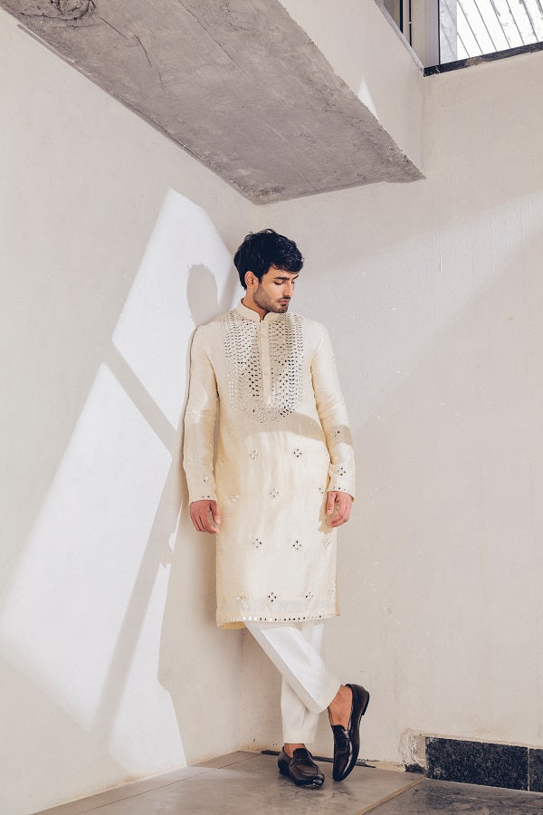 IVORY MIRROR KURTA SET