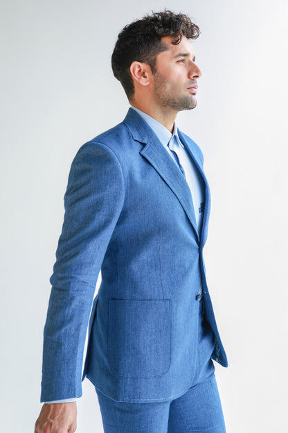 SAPPHIRE BLUE LINEN SUIT