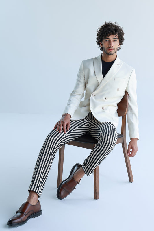 OFF-WHITE DOUBLE-BREASTED SUIT