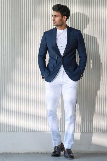 BLUE ZIPPER SUIT