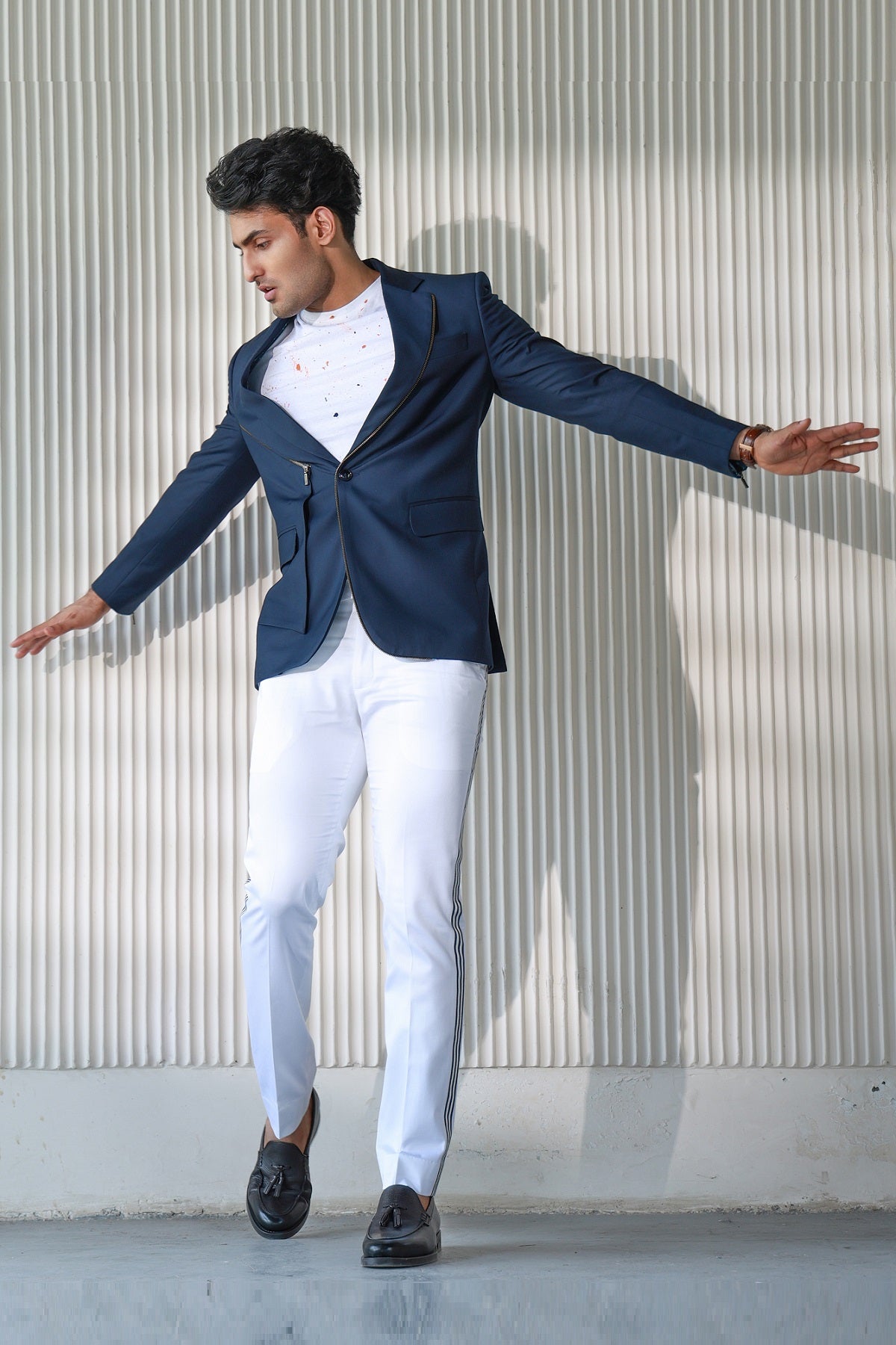 BLUE ZIPPER SUIT
