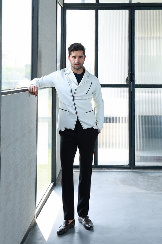 OFFWHITE ZIPPER JACKET WITH PANTS
