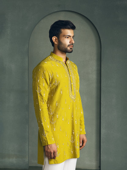 SEQUENCE WITH GLASS CUT EMBROIDERY KURTA PANT SET