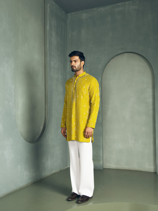SEQUENCE WITH GLASS CUT EMBROIDERY KURTA PANT SET