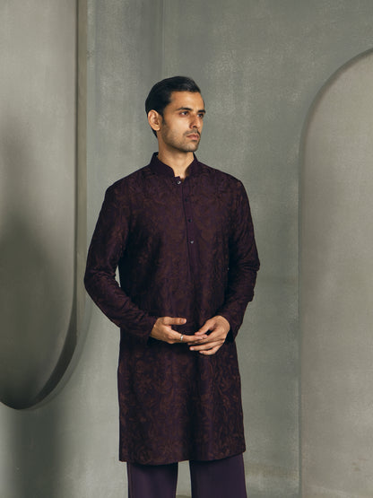 SILK THREAD EMBROIDERY KURTA PANT SET