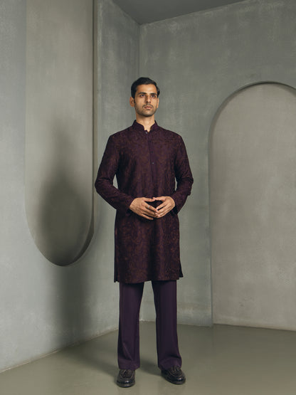 SILK THREAD EMBROIDERY KURTA PANT SET