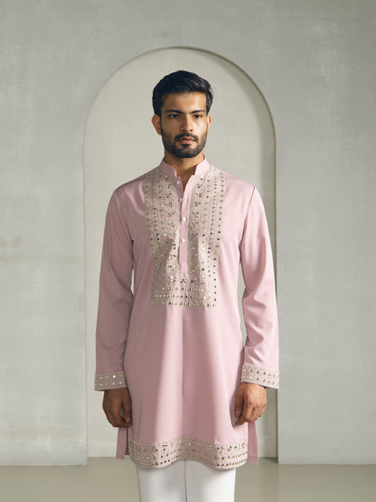 GOLDEN THREAD MIRROR EMBROIDERY KURTA PANT SET