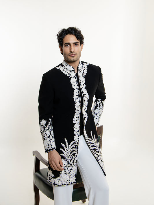 GLASS CUT EMBROIDERY WITH SILK THREAD WORKINDO WESTERN SET