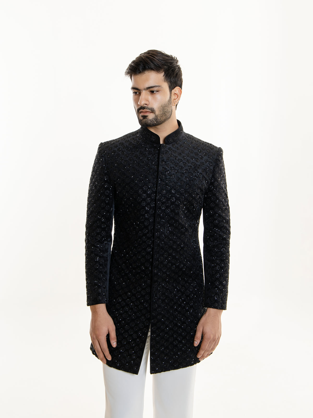 FULLY GLASS-CUT WORK INDO WESTERN SET