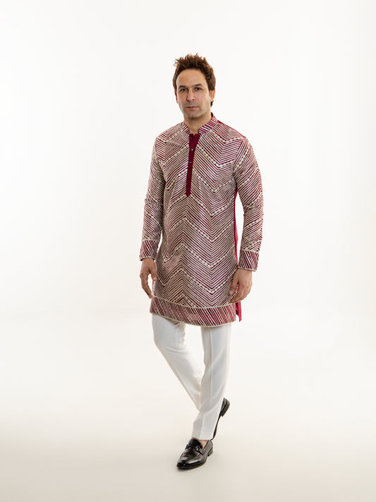 GOLDEN GOTTA  WORK KURTA PANT SET