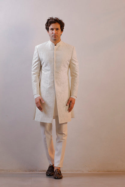 IVORY HAND EMBORIDERED SHERWANI SET