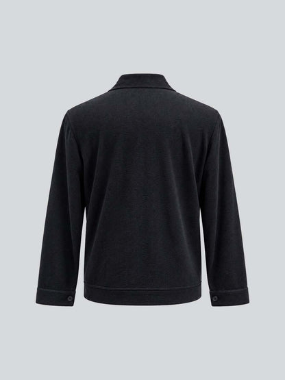Navy Corduroy Embroidered Jacket