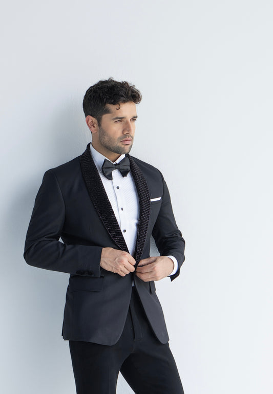 BLACK BREAD  EMBROIDERY TUXEDO