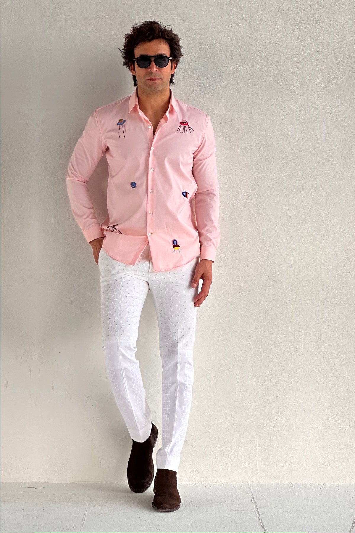 COTTON SHIRT WITH SMALL MOTIF
