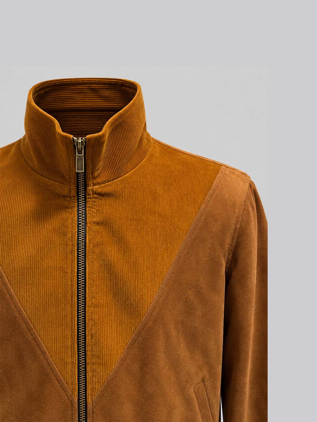 Mustard Velvet Zip Jacket