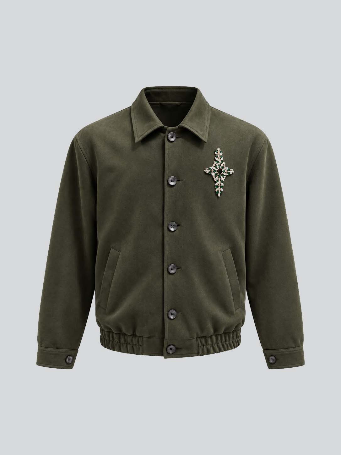 OLIVE GREEN EMBELLISHED JACKET
