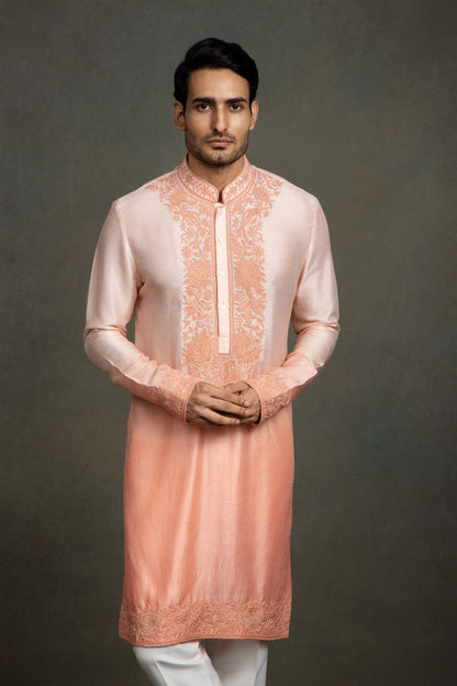 OMBRE DORI EMBROIDERY KURTA AND OFF WHITE PANT