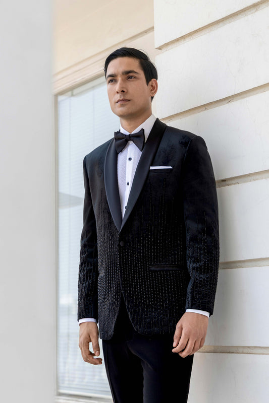 CRYSTLE STONE EMBROIDERY TUXEDO