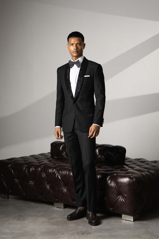 CRYSTLE STONE EMBROIDERY TUXEDO