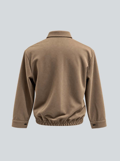 Brown embroidered jacket for men – back view
