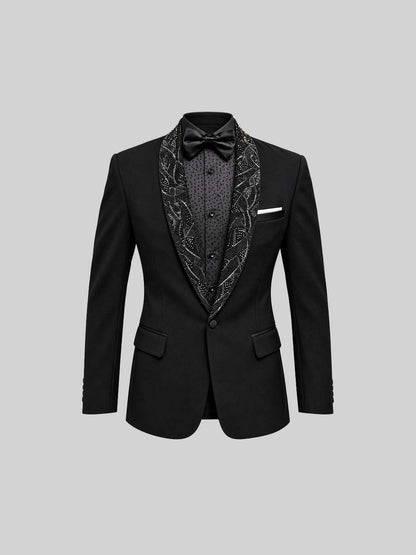 BLACK SHAWL EMBROIDERY TUXEDO