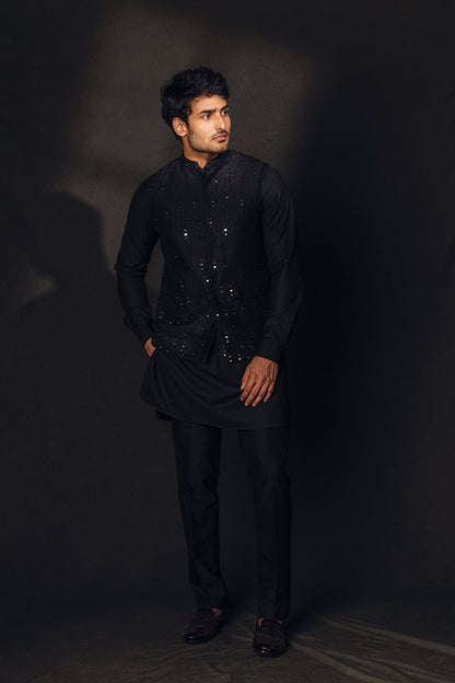 Black mirror work Nehru jacket