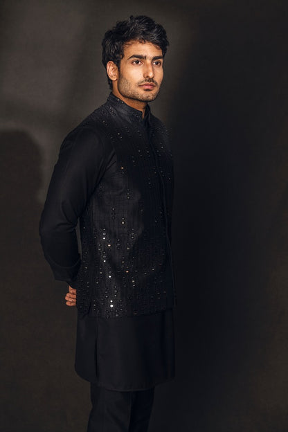 Black mirror work Nehru jacket